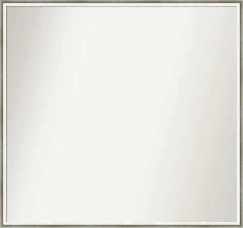 Miniatura 246 de Amanti Art Espejo de baño plateado para sobre el fregadero, 33 x 45 pulgadas, espejo de tocador rectangular blanco plateado y plateado, marco