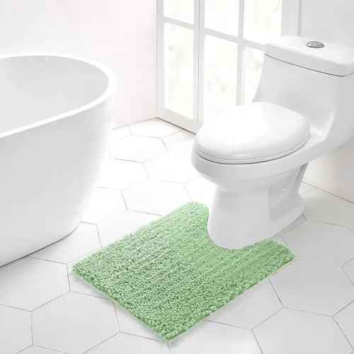 Miniatura 321 de Walensee Alfombra de baño antideslizante (24x17 pulgadas, rosa polvoriento) absorbente de agua, súper suave, lanuda de felpilla, lavable a máquina
