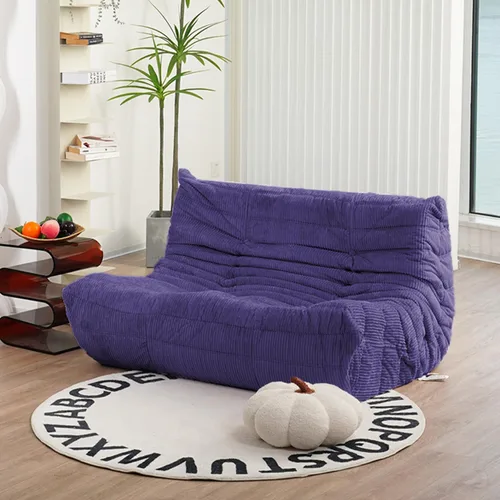 Miniatura 12 de N&V Fireside Sofá de Dos Plazas, Sofá de Piso Tamaño Twin de Mediados de Siglo sin Brazos, Silla Lounge de Piso de Pana Premium Suave, Silla de Jade