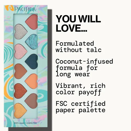 Miniatura 3 de Pacifica Paleta de sombras de ojos – Sombra de ojos mineral Malibu, tonos neutros mezclables con mate aterciopelado, brillante y metálico, infusión