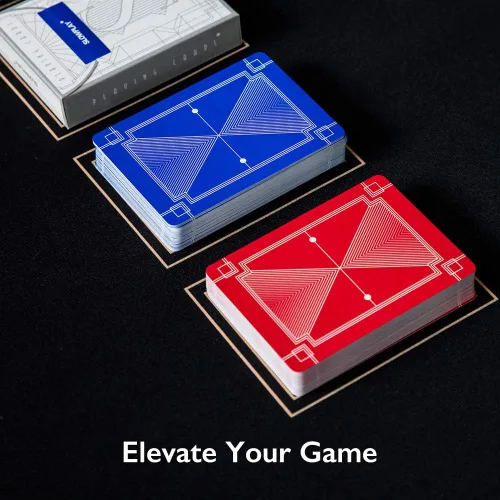 Miniatura 2 de SLOWPLAY 100% plástico naipes, juego de cartas de póquer de 2 cubiertas, índice jumbo, tamaño de póquer, flexibilidad y durabilidad superiores