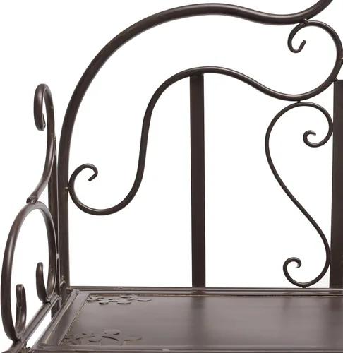 Miniatura 4 de SAFAVIEH Tyrique - Estante de hierro forjado victoriano rústico marrón rústico de 4 niveles, soporte de metal para plantas, estante para panadero