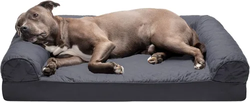 Furhaven Pet - Sillón de espuma ortopédica tipo sofá tradicional de sala, cama para perros y gatos; múltiples estilos, tamaños y colores Gris (Iron
