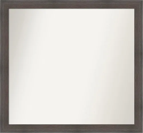 Miniatura 424 de Amanti Art Espejo de pared personalizado no biselado (24 x 27 pulgadas), marco estrecho de nogal chipre - varios tamaños personalizados - Espejo