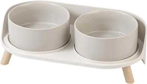 Miniatura 12 de Juego de Cuencos Elevados de Cerámica para Gatos - Platos Dobles Elevados para Alimentos y Agua - Base Antideslizante y Resistente a Salpicaduras