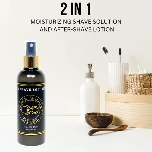 Miniatura 4 de Black Widow Pro Shave Solution – Loción en aerosol para afeitar sin desorden con un toque de menta, loción de afeitar hidratante para hombres