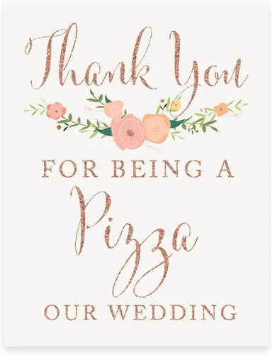 Miniatura 23 de Andaz Press Letreros de fiesta de boda, purpurina de oro rosa sintético con flores, 8.5 x 11 pulgadas, resalta tu versículo bíblico favorito