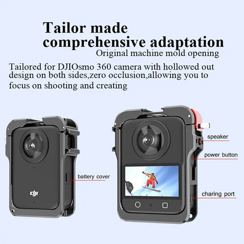 Miniatura 3 de OSMO 360 - Funda de aluminio de liberación rápida con marco de metal con tapa de lente de silicona Protector de pantalla para DJI OSMO 360 Kit