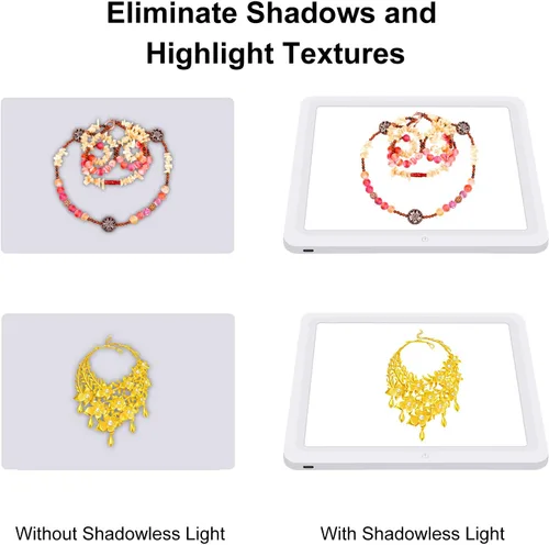 Miniatura 3 de PULUZ - Panel de luz LED sin sombras para caja de estudio fotográfico, placa de luz suave de 8 x 8 pulgadas / 7.9 x 7.9 in para fotografía, luz