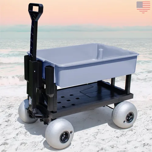 Miniatura 10 de Mighty Max Cart Carro compacto de pesca de playa al aire libre - Dolly Chest Dolly, Cooler Caddy Wheels - Base plana expandible y soportes