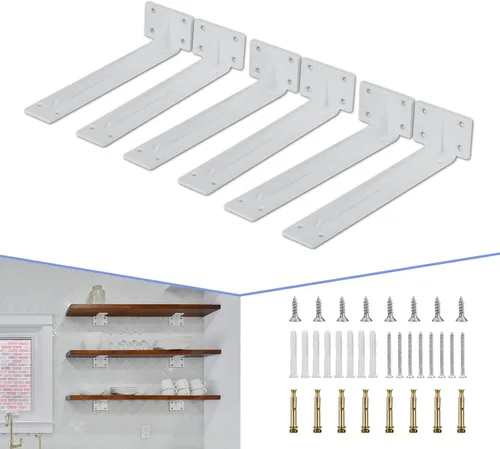 Miniatura 12 de CLT Soporte de Estante Negro, 12" X 5" Un Cuarto de Pulgada (1/4") de Grosor - Carga Máxima: 440 lb Rústico Industrial Moderno Granja Resistente