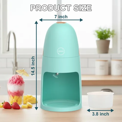 Miniatura 5 de MOJOCO Máquina de hielo afeitado - Máquina de afeitar eléctrica de hielo con cuchillas ajustables para hielo fino y grueso - Operación de una sola