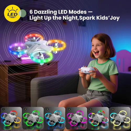 Miniatura 2 de Holy Stone HS180 Drone para niños, dron para principiantes, 3 baterías, fácil de volar, inicio de una tecla, retención de altitud, giros 3D, mosca