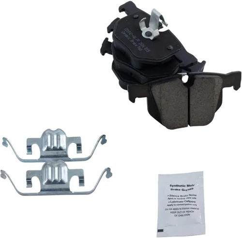 Miniatura 8 de TRQ Kit de pastillas de freno delanteras y traseras y rotor, kit químico de freno, pastillas de freno de cerámica compatible con BMW 525xi 2007 2010