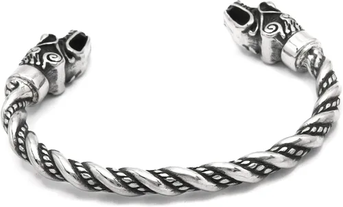 Miniatura 3 de BaviPower Viking Wolf Head - Brazalete trenzado para hombre y mujer