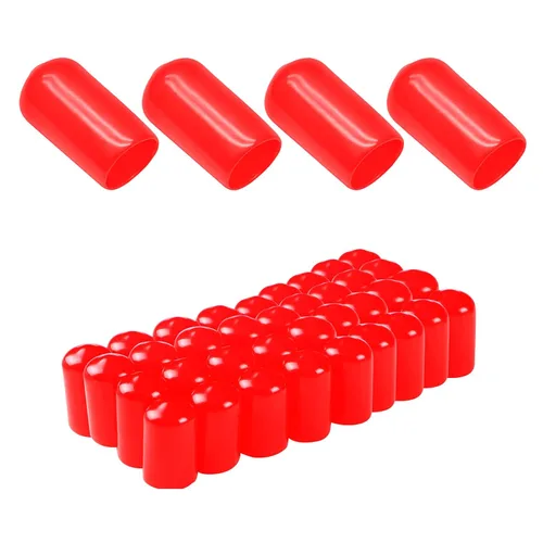 Miniatura 30 de Cubierta de tapa de extremo redondo de goma 0.08 pulgadas (0.079 in), protectores de rosca de tornillo de PVC flexible de tubería de tubería