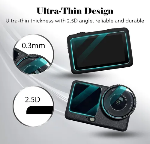 Miniatura 8 de Protector de pantalla de lente para DJI Osmo Action 6, accesorios con kit de instalación de alineación automática (paquete de 3), protector