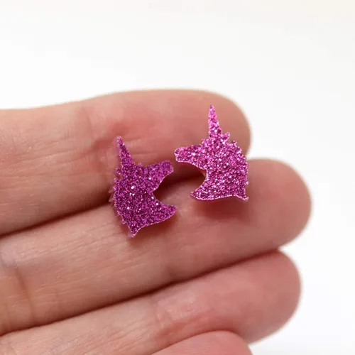 Miniatura 29 de Pendientes acrílicos cortados con láser sin metal en postes de plástico