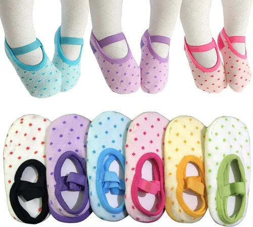 Monochef Calcetines para bebé niña de regalo: 6 pares de calcetines Mary Jane con agarre antideslizante para 12-30 meses