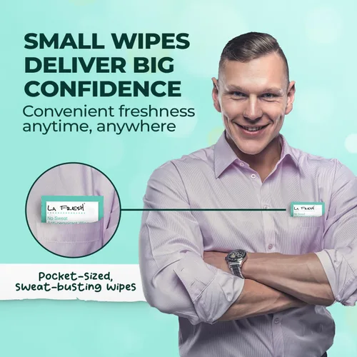 Miniatura 3 de La Fresh Travel Lite - Toallitas antitranspirantes y corporales, 200 toallitas desodorantes envueltas individualmente para adultos, hombres