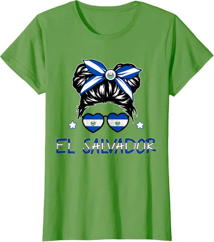 Miniatura 4 de Camiseta de El Salvador para Niñas Bandera Patrimonio Hispano Salvadoreño