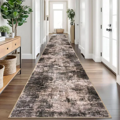 Miniatura 327 de IOHOUZE Alfombra pequeña abstracta de 2 x 3 pies, alfombra de entrada lavable para entrada interior, alfombras con respaldo de goma, alfombra gris