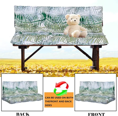 Miniatura 5 de Cojines de repuesto para columpio, cojín para columpio de patio al aire libre, almohadilla de banco de 2 a 3 plazas con respaldo, cojín impermeable