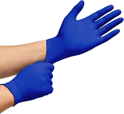 Miniatura 3 de Guantes de examen de nitrilo Inspire La calidad original de estiramiento de nitrilo azul cobalto 4.5 guantes desechables libres de látex