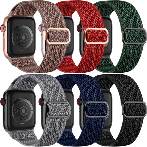Miniatura 15 de Lerobo 6 Pack de Correas Trenzadas Compatibles con Apple Watch de 1.73, 1.77, 1.65, 1.93, 1.81, 1.61, 1.57 y 1.49 Pulgadas, Correas Deportivas
