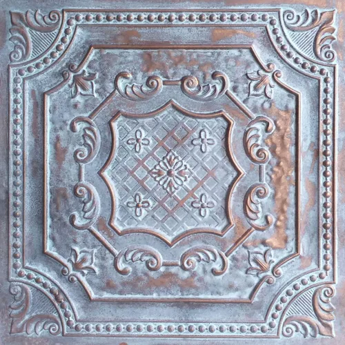 Miniatura 6 de from Plain to Beautiful in Hours DCT04 Elizabelthan Shield - Azulejo de techo de PVC de 2 x 2 pies (cubiertas / 200 pies cuadrados), gris pardo