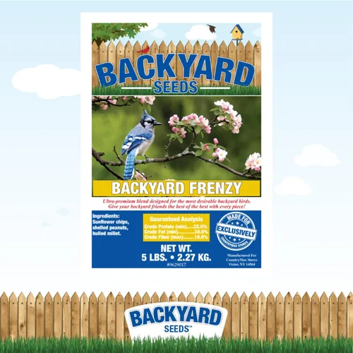 Miniatura 3 de Backyard Seeds - Mezcla de semillas de aves silvestres, 5 libras, mezcla premium sin residuos con chips de girasol, cacahuetes sin cáscara y mijo