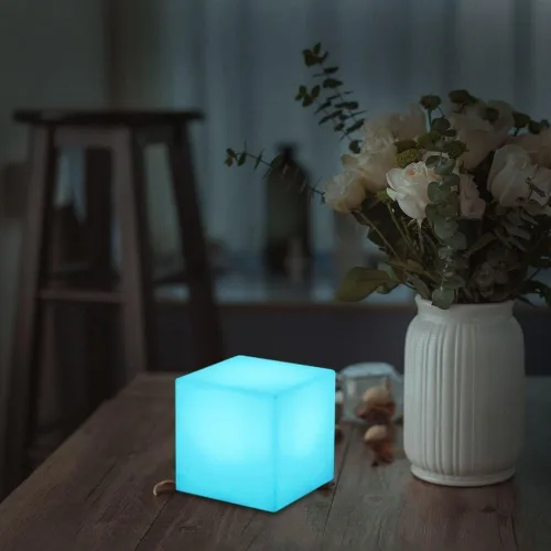 Miniatura 5 de Mr.Go Lámpara de ambiente de luz nocturna LED regulable de 4 pulgadas para niños y adultos, 16 colores RGB, 8 niveles de atenuación, 4 efectos