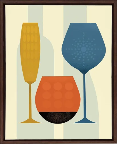 Kate and Laurel Sylvie - Lienzo enmarcado con diseño de vino por Amber Leaders Designs, 18 x 24 pulgadas, color marrón