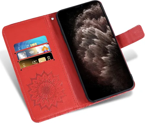 Miniatura 3 de Funda de teléfono para iPhone 11 Pro Max 6.5 con protector de pantalla de vidrio templado y funda de cuero con tapa para tarjetero, accesorios