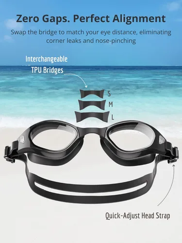 Miniatura 3 de Gafas de natación, sin fugas, gafas de natación para adultos con lentes resistentes a la niebla, bloqueo UV para hombres, mujeres y jóvenes