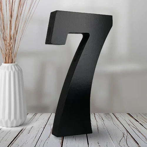 Miniatura 9 de AOCEAN Números de madera negra de 6 pulgadas, número de madera sin terminar para Halloween, números decorativos de pie, rebanadas, decoración