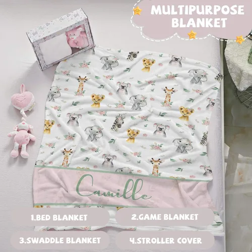 Miniatura 5 de Manta de bebé personalizada para niñas y niños, manta de bebé personalizada con nombre, mantas personalizadas con nombre para niños, manta de Lindos