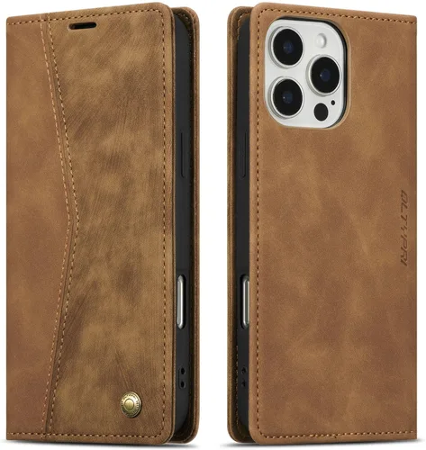 Miniatura 93 de QLTYPRI Para iPhone Air Case Wallet Con Tarjetero, Vintage PU Cuero Kickstand Cierre Magnético A Prueba De Golpes Folio Libro Funda Para IPhone 17