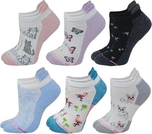 Miniatura 2 de Dr. Motion 6 pares de calcetines de compresión transpirables acolchados de corte bajo para mujer