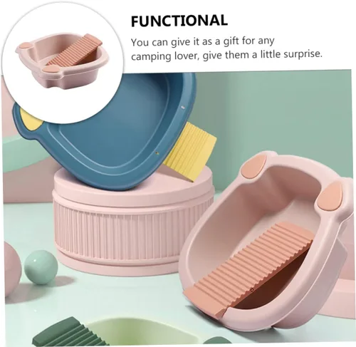 Miniatura 7 de Toddmomy 1 Unidades Lavabo Herramientas para el hogar Tabla de lavado de plástico Tabla de lavado de ropa Lavabo Lavabo Lavabo Dormitorio Lavabo Rosa