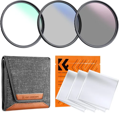 Miniatura 9 de K&F Concept Kit de filtro de lente UV/CPL/ND de 2.047 in (3 piezas) - 18 recubrimientos multicapa, filtro UV + filtro polarizador + filtro