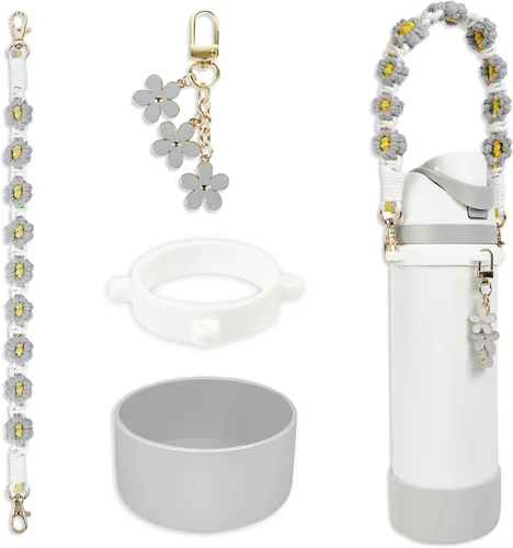 Miniatura 9 de Juego de fundas de silicona para botella de agua Owala de 24 oz, 32 oz, 40 oz - Incluye funda antideslizante y correa con asa para botella de agua