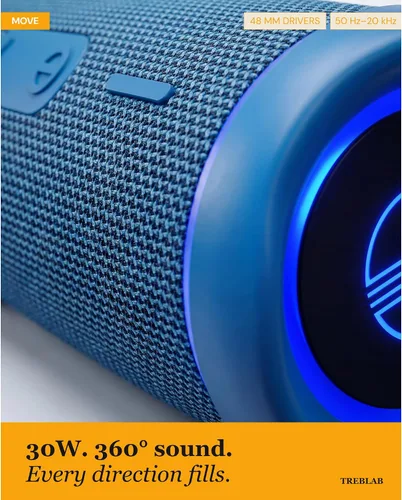 Miniatura 4 de TREBLAB HD77 - Altavoz Bluetooth portátil - Potente sonido de 360°, audio de 30 W con graves impactantes, batería de 20 horas, IPX6 impermeable, a