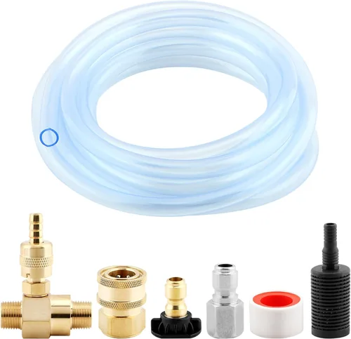 Miniatura 7 de Inyector aguas abajo para lavadora a presión, kit de jabón de lavadora eléctrica ajustable e inyector químico, conexión rápida de 3/8 pulgadas, 4500