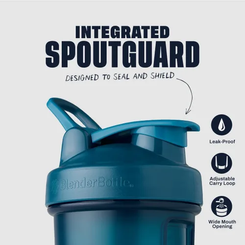 Miniatura 2 de BlenderBottle Classic V2 - Botella mezcladora para batidos de proteínas y entrenamiento previo, 32 onzas, color azul (Ocean Blue)