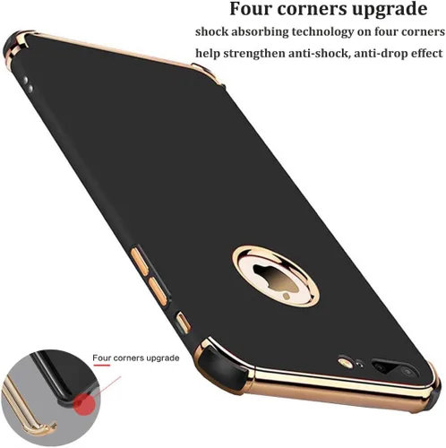 Miniatura 2 de Funda para iPhone 7 Plus, ultra delgada, flexible, mate, elegante 3 en 1, galvanizada de lujo, compatible con iPhone 7 Plus (negro)