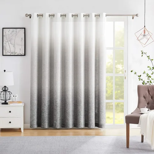 Miniatura 14 de Cortina para Puerta Ombré de 100" Extra Ancha con Estampado Degradado en Mezcla de Rayón, Tela Filtrante de Luz, Tratamiento de Ventana para Puerta
