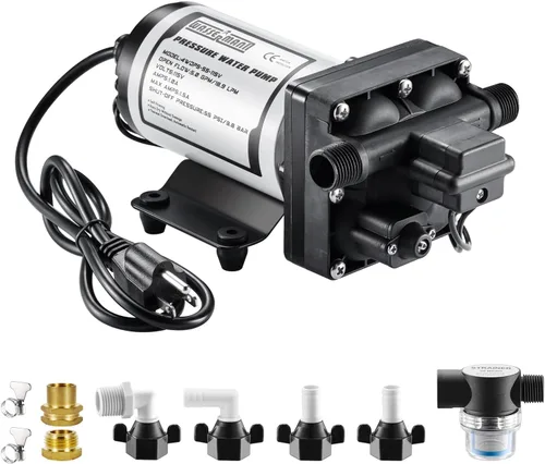 Miniatura 12 de WASSERMANN Bombas de agua RV 115V AC Bomba de presión con interruptor de presión, bomba de agua autocebante 4.0GPM 45PSI, bomba de agua dulce