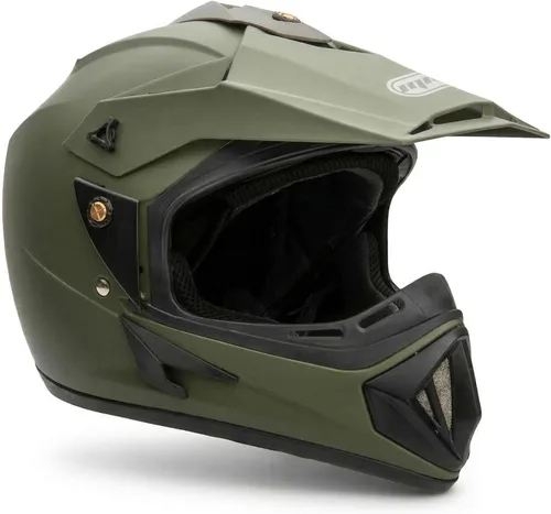 Miniatura 2 de MMG Casco todoterreno para motocicleta para adultos, DOT – MX ATV Dirt Bike Motocross UTV – con gafas Verde(Military Green)