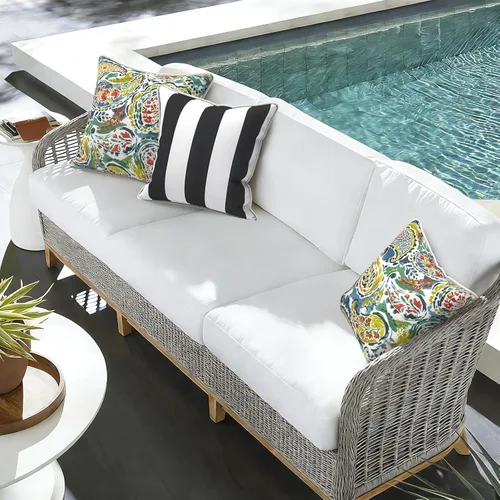 Miniatura 672 de Juego de 2 almohadas para exteriores de 16 x 16 pulgadas, repelentes al agua con interiores, para muebles de patio, hogar, jardín, geometría bohemia